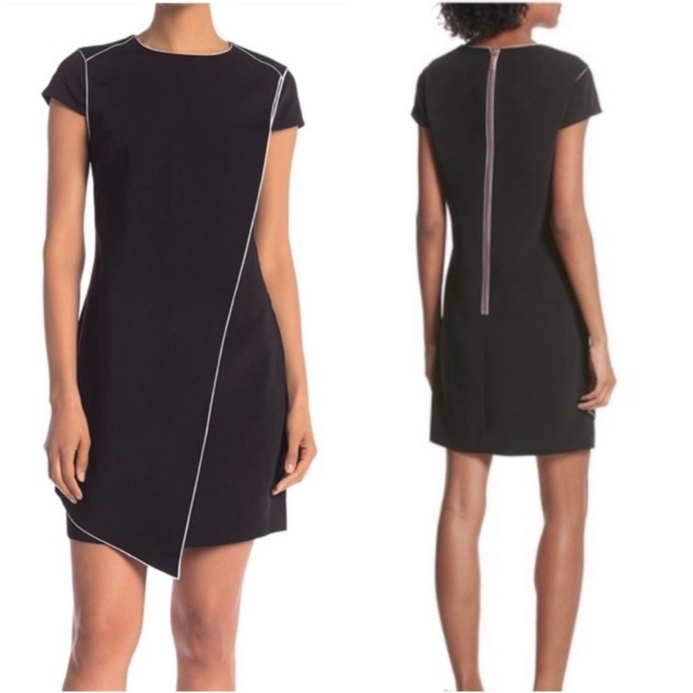 Ted Baker Black Dress with White Piping: size 2